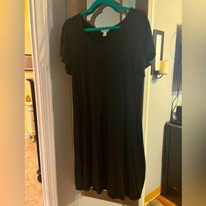 Cotton casual Black Dress